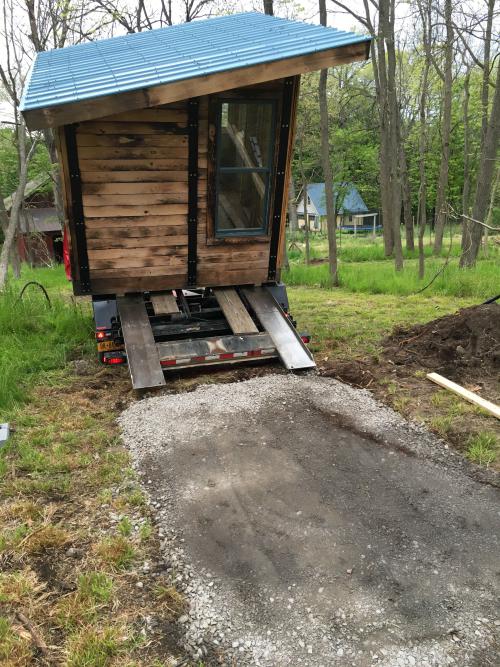 The cabin shell upon arrival